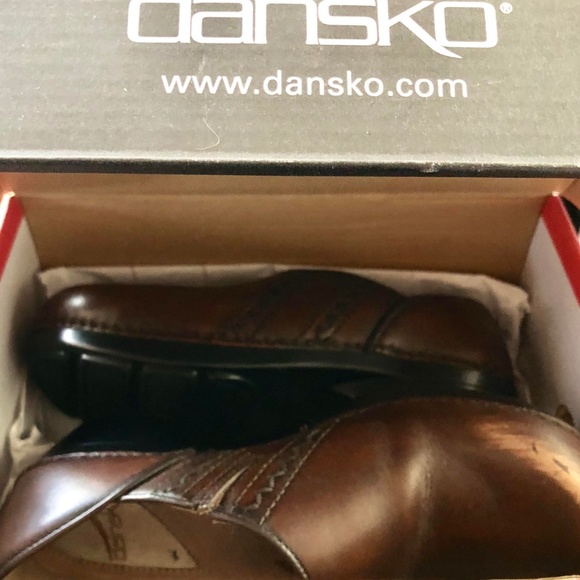 Dansko Sienna Brush Off Brown Leather Clogs 37 - Picture 5 of 8